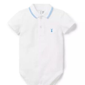 Janie and Jack 100048698 Baby Bunny Pique Polo Bodysuit  NWT